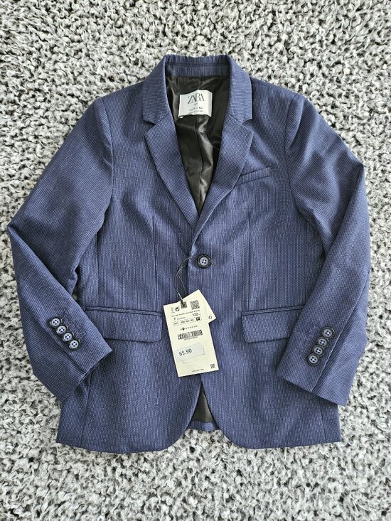 Zara Other - Zara Boys Classic Navy Blue Blazer Size 7 Youth S M Pinstripe Tailored Formal